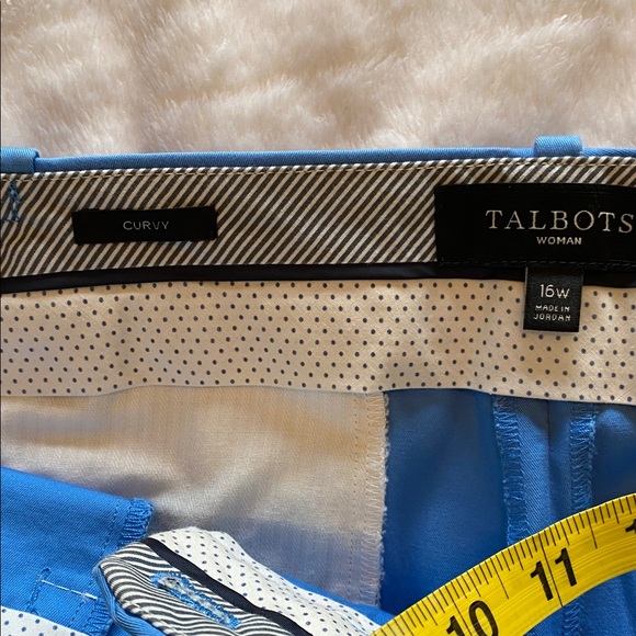 Talbots woman’s sky Blue cropped Pants sz 16w CURVY - Picture 6 of 10